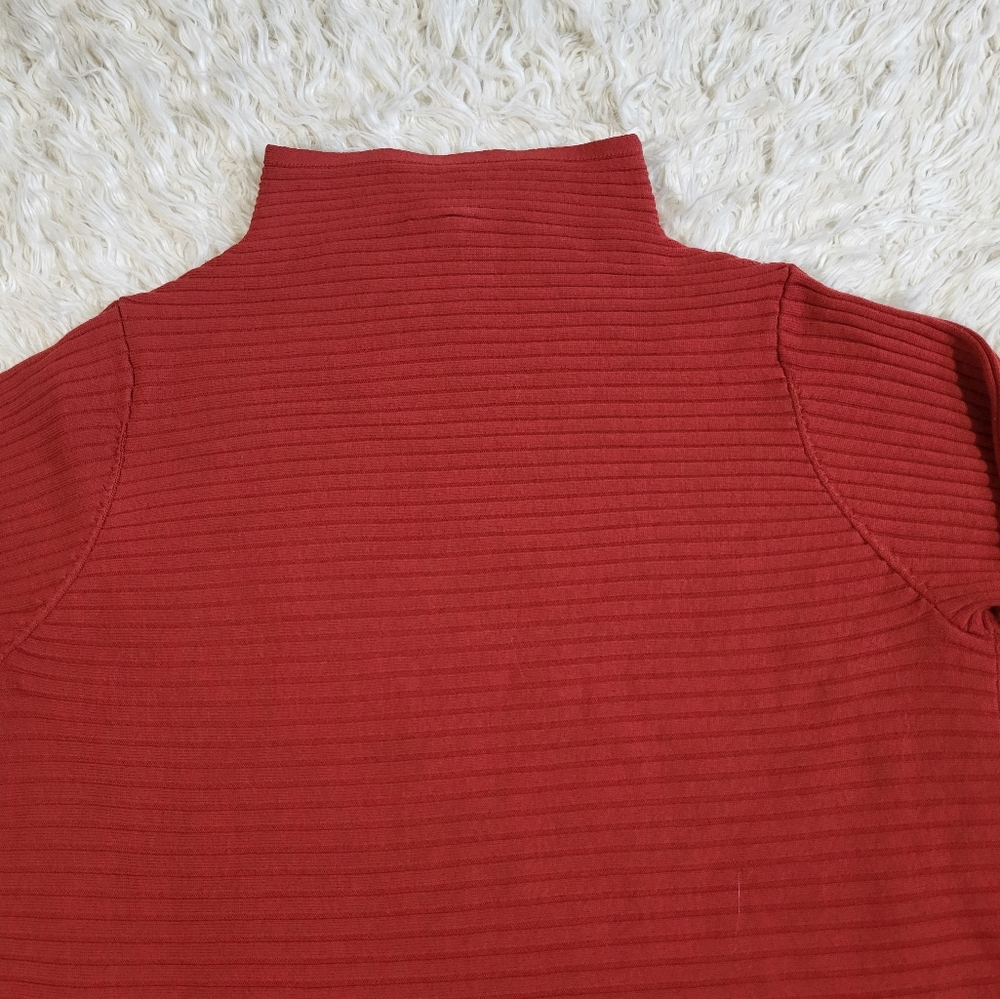 Eileen Fisher Women's Merino Wool Funnel Neck Sweater Serrano Chile Red Size 2X - Picture 12 of 14